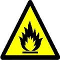 A flammable warning sign