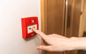 A fire alarm push button